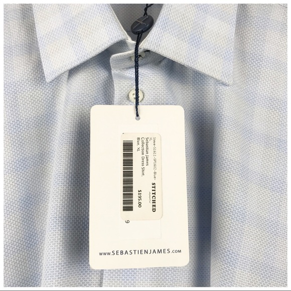 NWT Sebastien James Collection‎ Dress Shirt Blue Size XL - Picture 6 of 9
